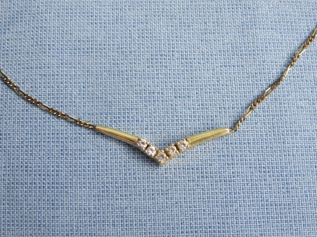Hals ketting met hanger in 8 karaat goud - 20e eeuw, Sieraden, Tassen en Uiterlijk, Kettingen, Met hanger, Ophalen of Verzenden