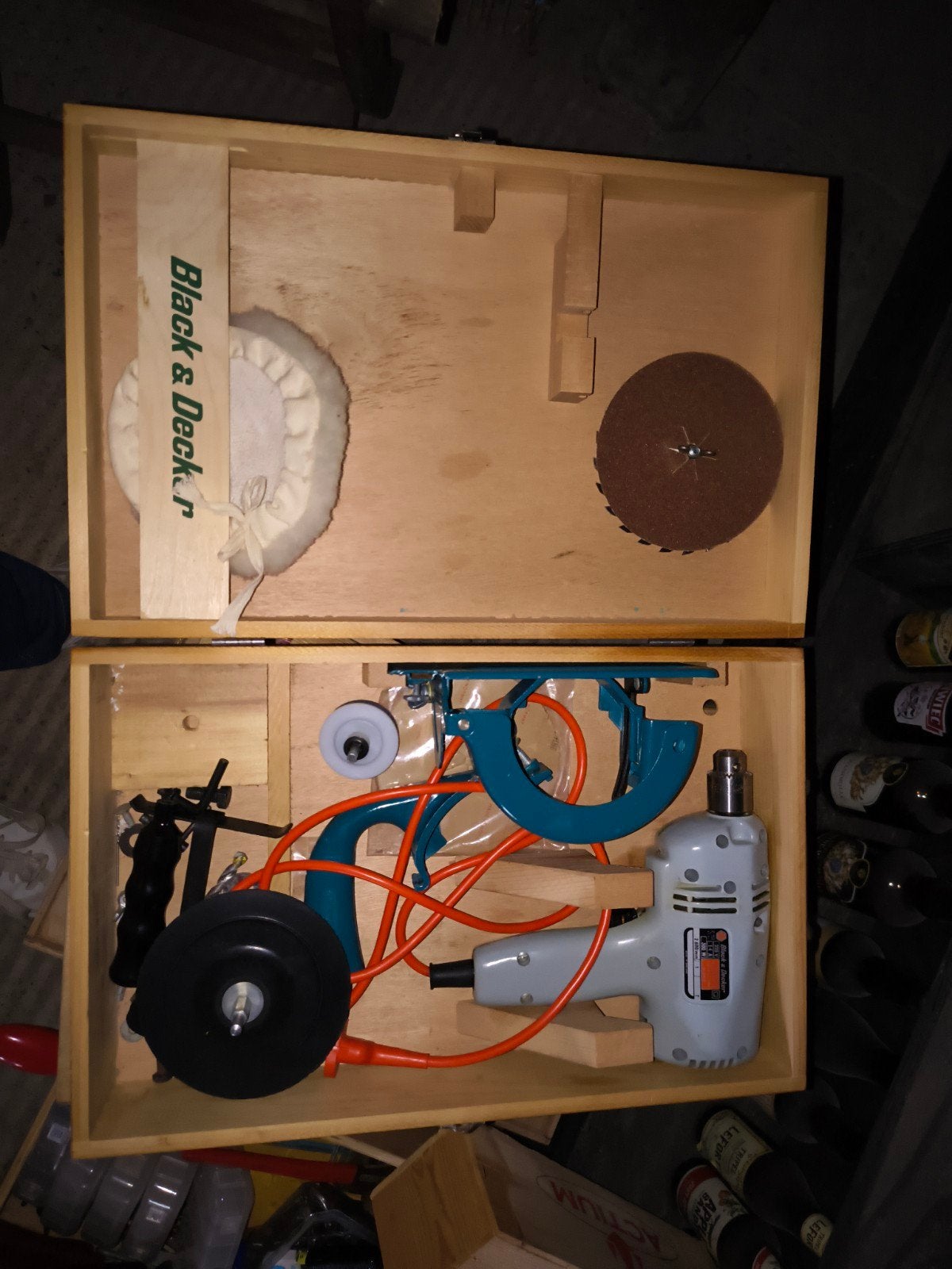 Vintage Black & Decker Boormachine Set in Houten Kist, Ophalen, Gebruikt, Minder dan 400 watt, Boormachine