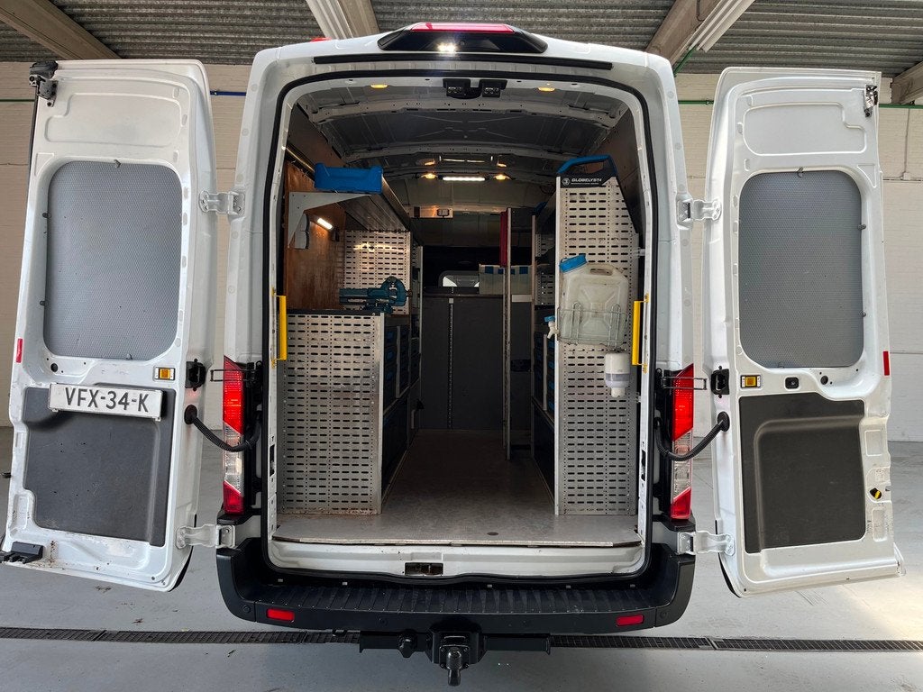 Ford Transit Servicewagen 350 2.0 TDCI 130PK euro6 L3H3 Tren, 4 cilinders, Met garantie (alle), 2800 kg, Wit