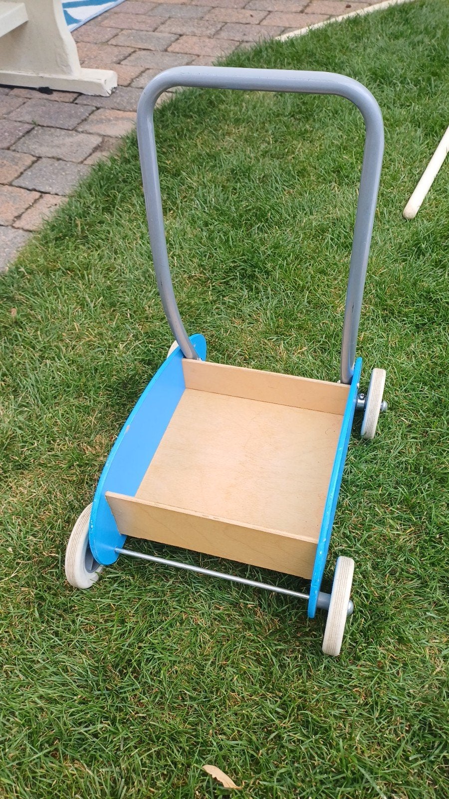 IKEA Houten Loopwagen - Blauw, Kinderen en Baby's, Ophalen, Gebruikt, Duwvoertuig