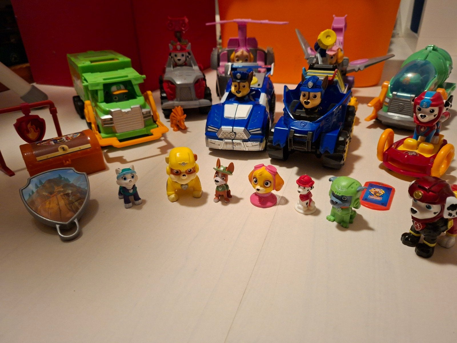Paw Patrol speelgoed set met voertuigen en figuren, Ophalen of Verzenden, Gebruikt