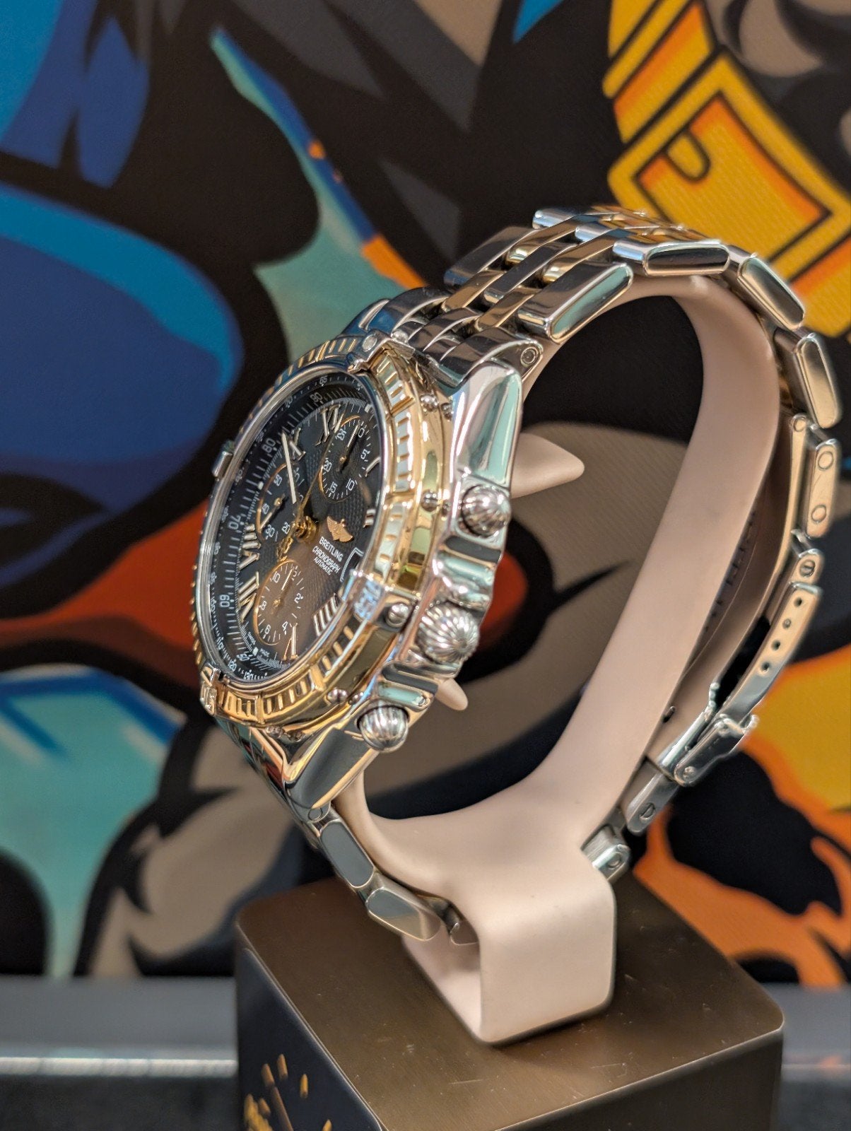 Breitling Crosswind D13055 zwarte wijzerplaat, Sieraden, Tassen en Uiterlijk, Horloges | Heren, Ophalen of Verzenden, Zo goed als nieuw