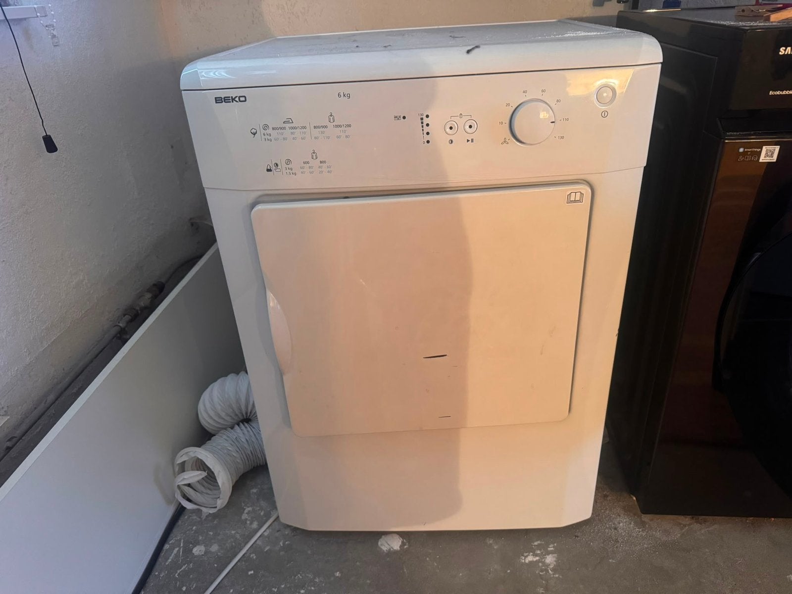 Kapotte Wasdroger, Ophalen, 6 tot 8 kg, Gebruikt, Luchtafvoer