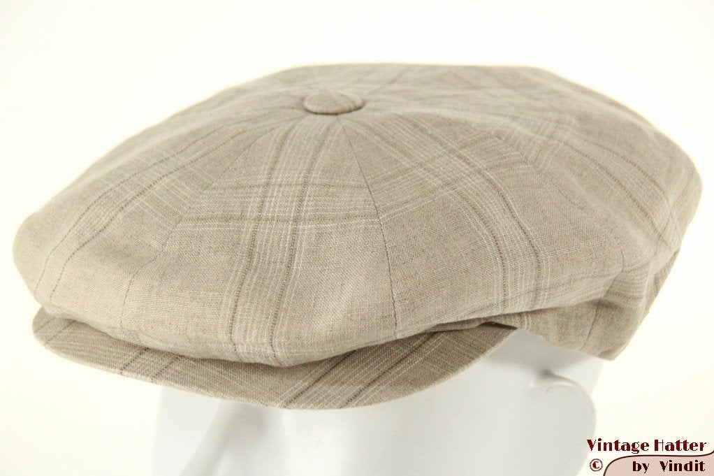 Zomer paperboy pet Borsalino Travel beige grijs linnen 55 =S, Borsalino, Nieuw, Ophalen of Verzenden, Pet