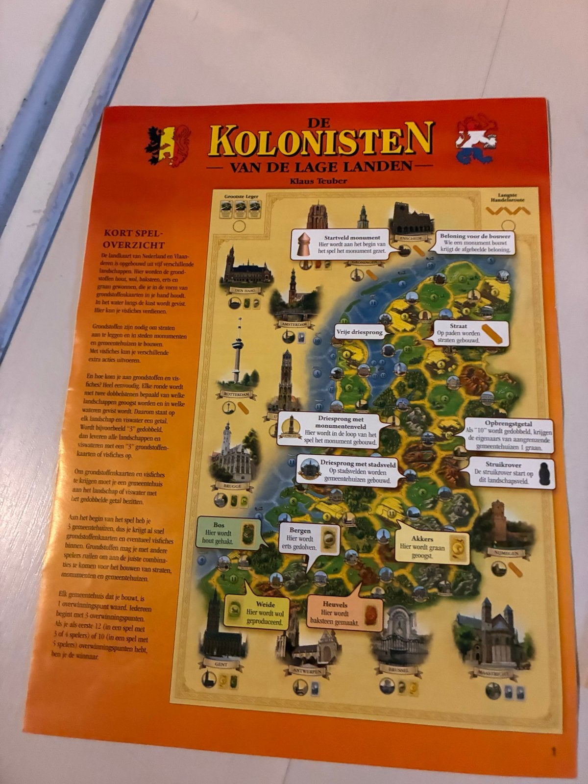De Kolonisten van de Lage Landen 999 Games - Nieuwstaat, Hobby en Vrije tijd, Gezelschapsspellen | Bordspellen, Ophalen of Verzenden