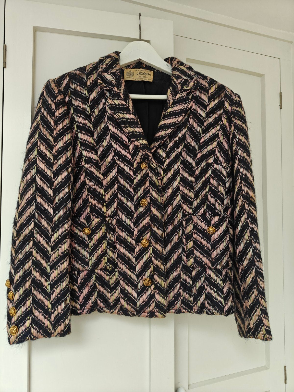 schibli modele colbert vintage Paris, Ophalen of Verzenden, Zo goed als nieuw, Maat 36 (S), Blauw