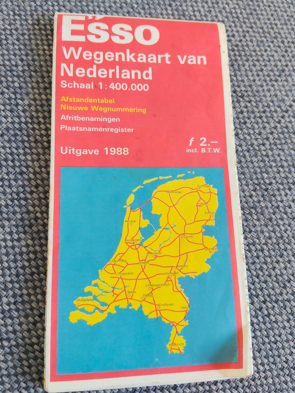 oude Esso wegenkaart 1988, Ophalen of Verzenden, Gelezen, 1800 tot 2000, Landkaart