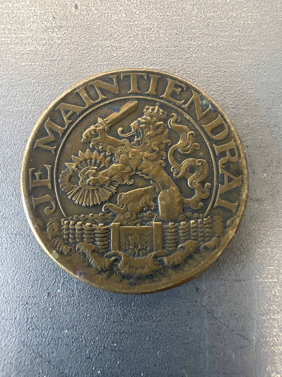 Steunpenning 1914 - Je Maintiendrai - Brons, Ophalen of Verzenden, Brons, Nederland