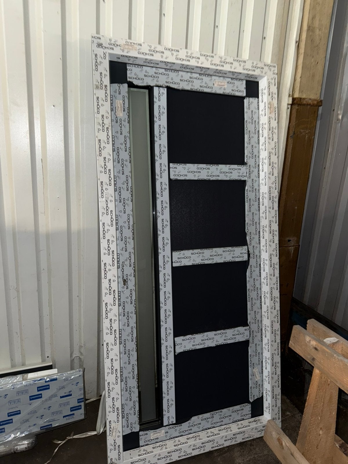 Schuco Living anthraciet 7016 nerf deur 105x220, Kunststof, Deurkozijn, Zo goed als nieuw, 150 tot 225 cm
