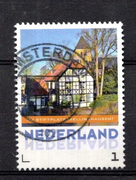 gestempelde zegel. Persoonlijke: uit velletje van 3, Ophalen of Verzenden, Na 1940, Gestempeld