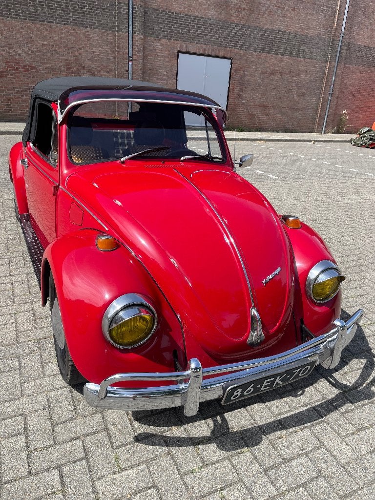 Volkswagen kever 1200 1975 Rood, Stof, 770 kg, Cabriolet, Origineel Nederlands