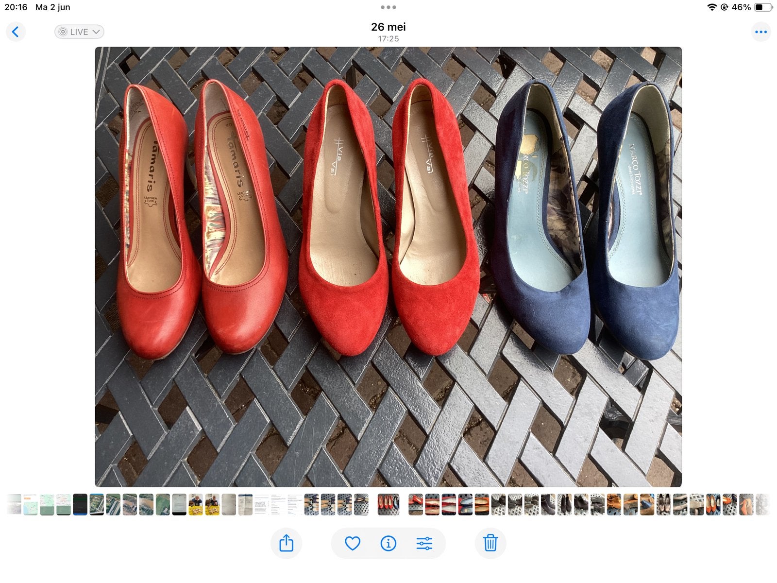 Set van 2 paar pumps: Tamaris, Via Vai,, Ophalen of Verzenden, Zo goed als nieuw, Rood, Pumps