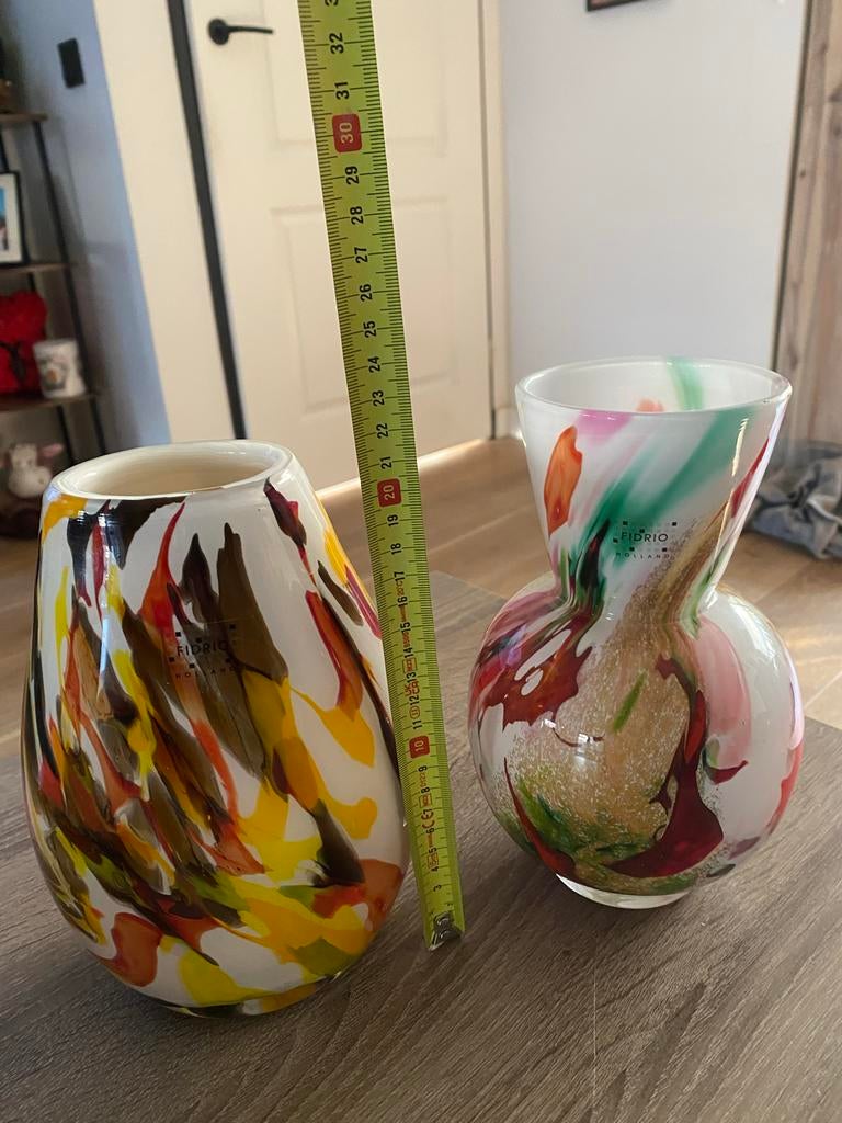 Set van 2 Fidrio Holland vazen, mondgeblazen glas, Antiek en Kunst, Antiek | Vazen, Ophalen