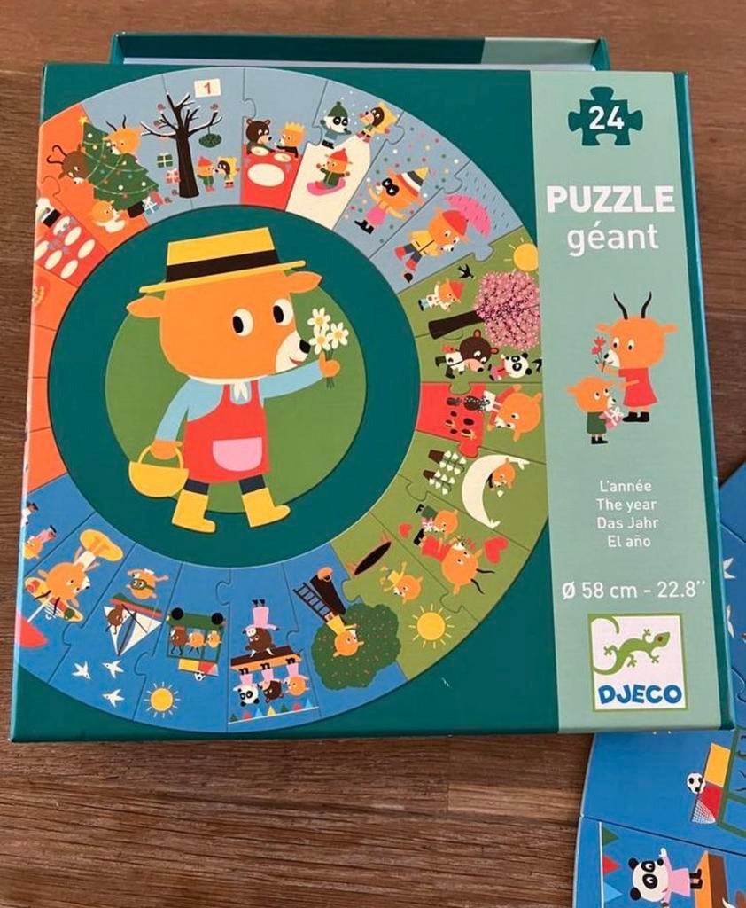 Djeco Reuzenpuzzel Het Jaar - Zo goed als nieuw, Ophalen, 10 tot 50 stukjes, Zo goed als nieuw, 2 tot 4 jaar