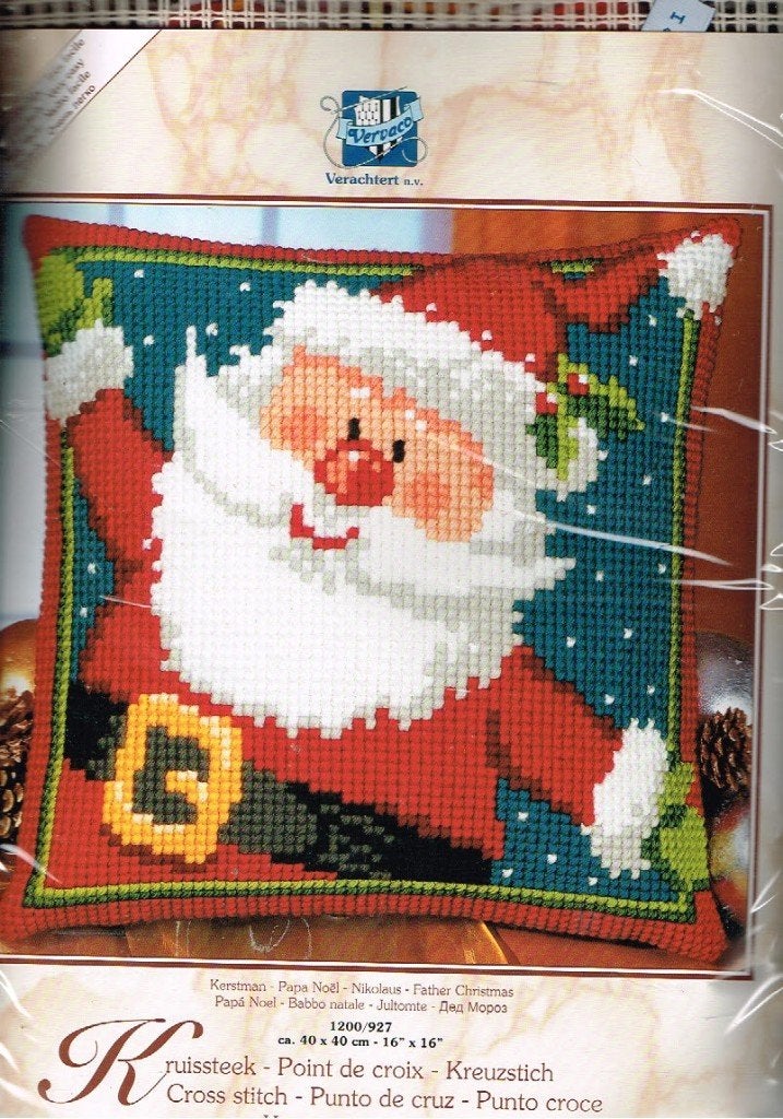 Cado vervaco borduurpakket kussen, KERSTMAN 927, Ophalen of Verzenden, Nieuw, Handborduren, Borduurpakket