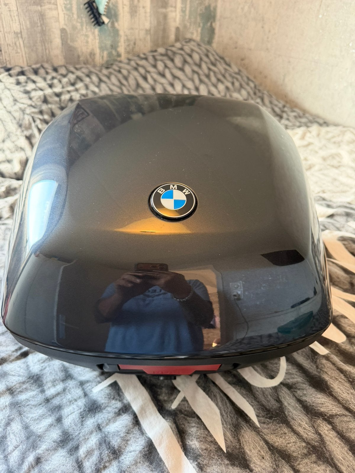 Zwarte Topkoffer met leuning oa BMW S1000xr, Motoren, Ophalen