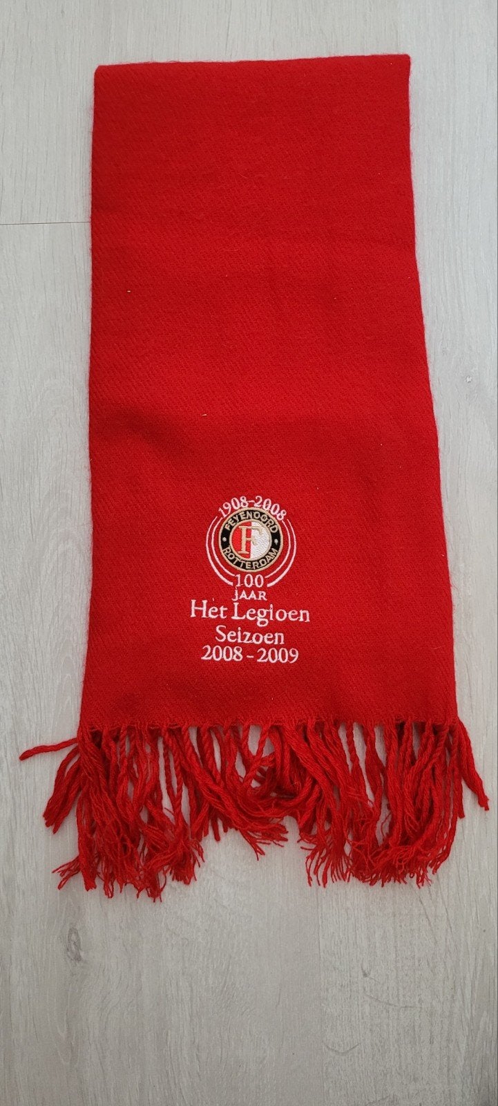 Feyenoord Sjaal 100 Jaar Het Legioen Seizoen 2008-2009, Ophalen of Verzenden, Zo goed als nieuw, Feyenoord, Vaantje of Sjaal