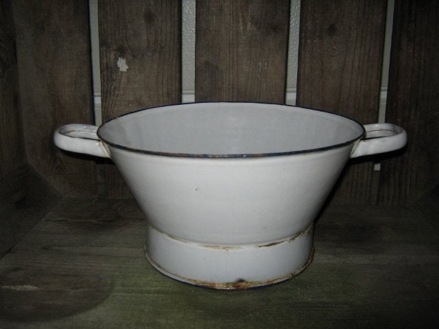 wit emaille vergiet, Ophalen of Verzenden