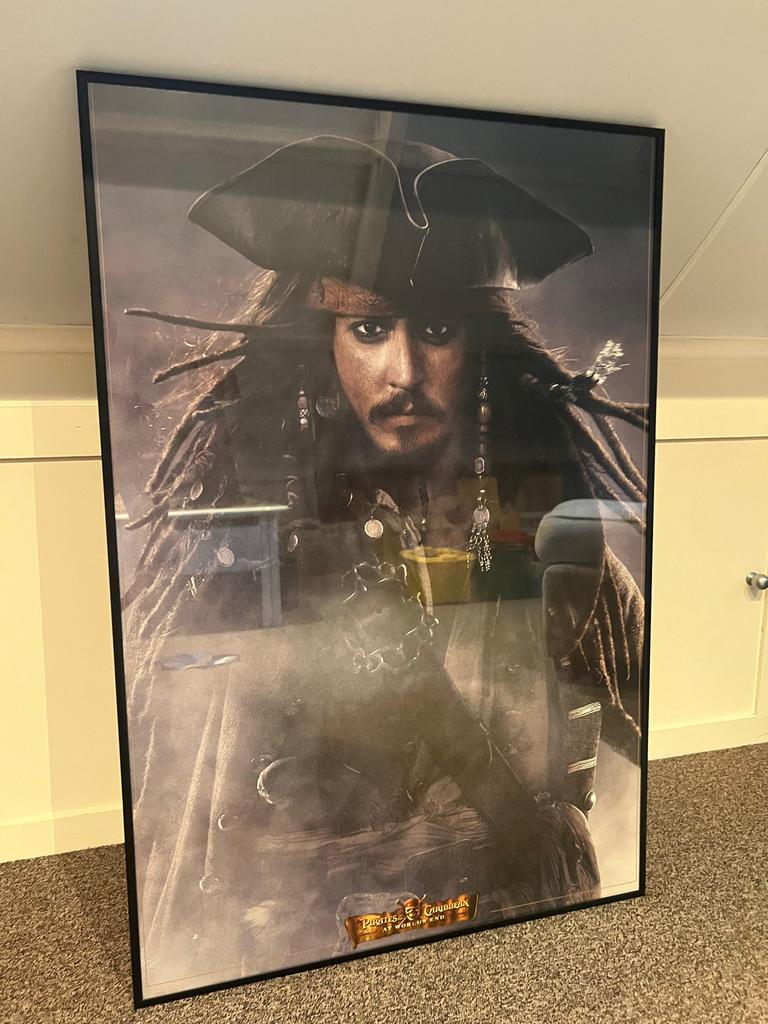 Ingelijste filmposter Pirates of the Caribbean Jack Sparrow, Ophalen, Rechthoekig Staand, Met lijst, Zo goed als nieuw