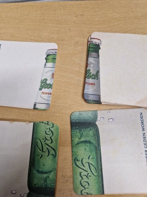 viltjes grolsch vierkant 9x, Verzamelen, Merken en Reclamevoorwerpen, Ophalen of Verzenden, 'T Olde Gre-j, Info@toldegrej.nl, Endepoelstraat 20f Didam