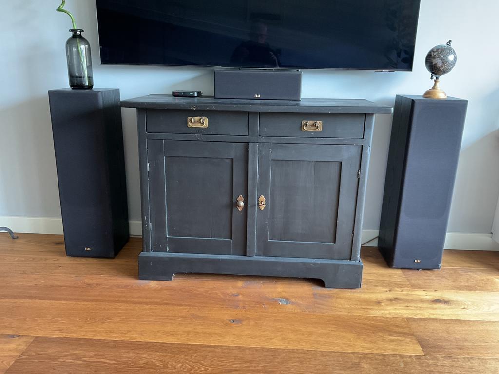 ELAC zuilboxen en middenbox, Audio, Tv en Foto, Luidsprekers, Gebruikt, 60 tot 120 watt, Surroundset zonder subwoofer, Ophalen