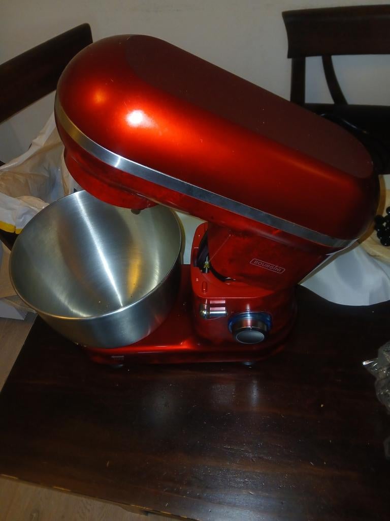 Bourgini Keukenmachine - Rood, 3 tot 4 liter, Ophalen of Verzenden, Zo goed als nieuw, 3 snelheden of meer
