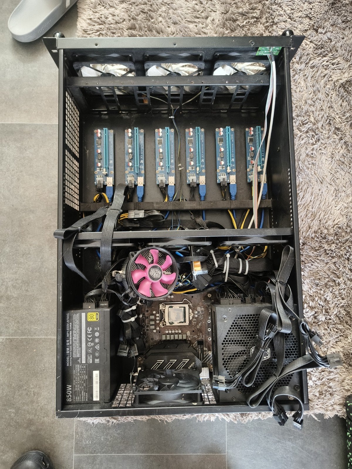Krachtige Mining Rig - Intel G4900, Mobo Z390-A-Pro 850W PSU, Ophalen, Gebruikt, Onbekend, Intel G4900