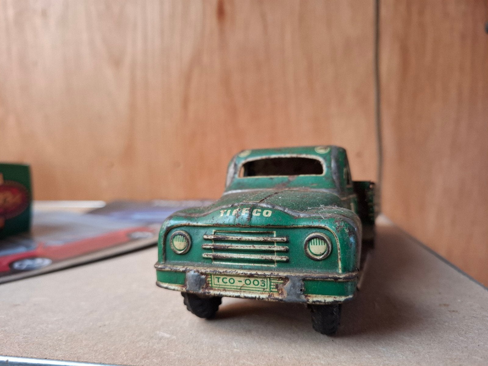Vintage Tippco  Speelgoed Vrachtwagen - Groen Metaal, Ophalen of Verzenden, Gebruikt