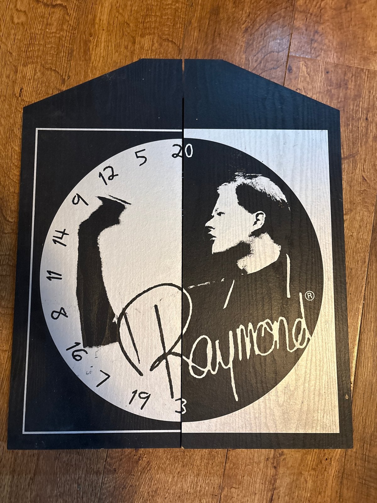 Raymond van Barneveld Dartbord in Kast, Ophalen, Zo goed als nieuw