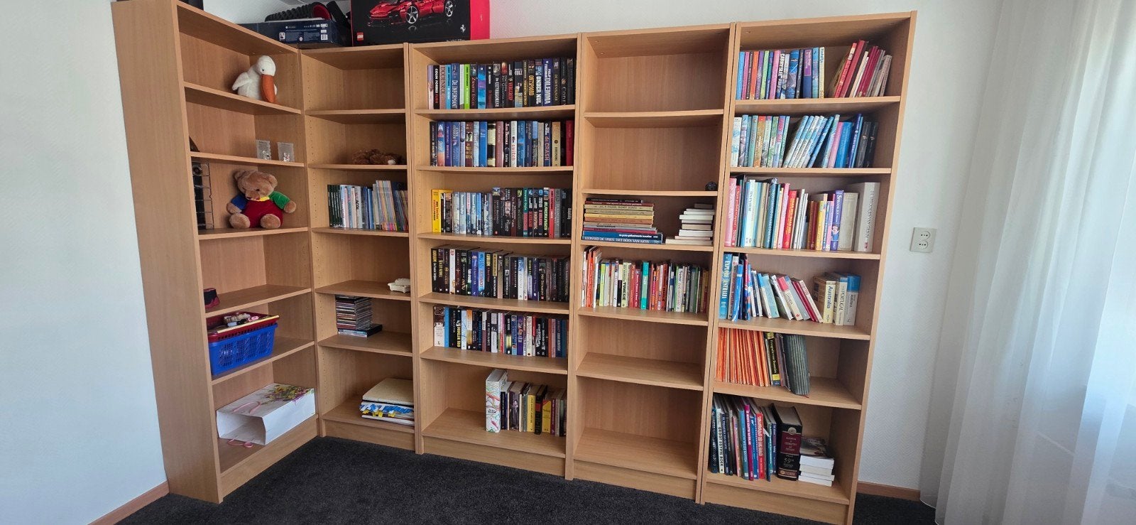 5 boekenkasten 4x60 cm breed en 1 van 80 cm breed 202 hoog, Huis en Inrichting, Kasten | Boekenkasten, Ophalen, 25 tot 50 cm, 50 tot 100 cm