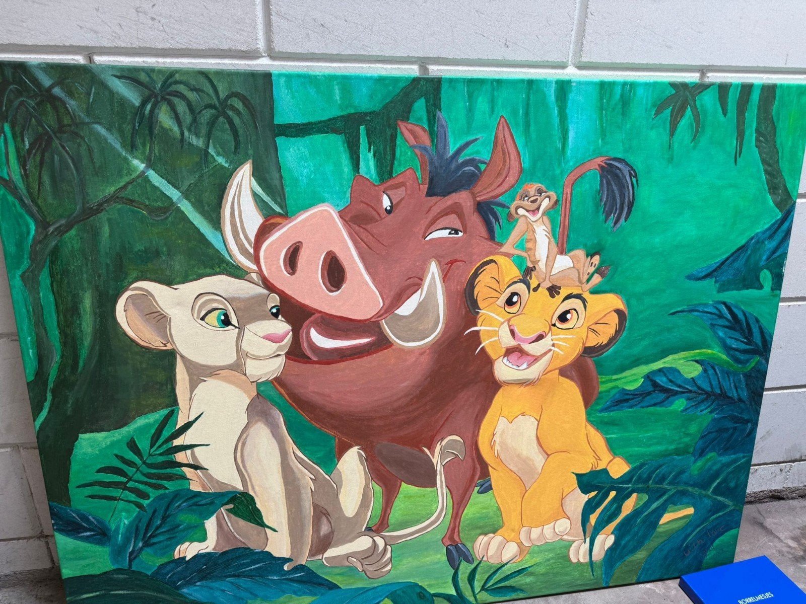 Handgeschilderd doek: The Lion King - Oma's creatie, Ophalen