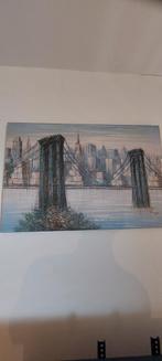 Olieverf Schilderij - Brooklyn Bridge, Antiek en Kunst, Ophalen