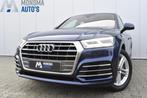 Audi Q5 35 TDI quattro S-Line Navarrablau Camera Stoelverwar, Auto's, Audi, Gebruikt, Blauw, Leder en Stof, 163 pk