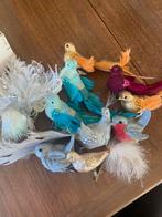 Antieke/vintage vogels op een clip kerstbal/kerstornament, Diversen, Kerst, Ophalen of Verzenden, Zo goed als nieuw