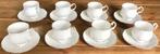 QUEENS FINE BONE CHINA 8 KOP EN SCHOTELS “ ROSINA “, Ophalen of Verzenden