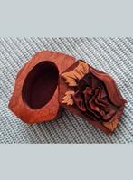 Prachtig oud houten potje 'roos' met deksel, blikvanger, Antiek en Kunst, Curiosa en Brocante, Ophalen