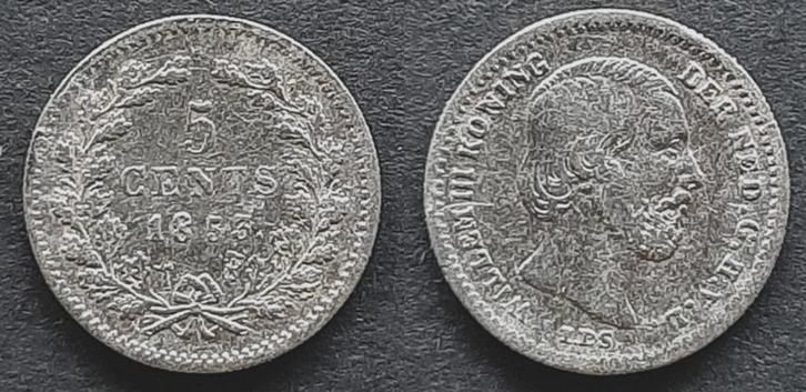 5 cent 1853 Willem III zilver, Postzegels en Munten, Munten | Nederland, 5 cent, Koning Willem III, Zilver, Verzenden