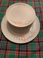 Gebaksset gebakstel met bloemen, Antiek en Kunst, Antiek | Servies los, Ophalen of Verzenden