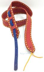 GB012 donkerrood gitaarband tuigleer handmade leder 169cm, Verzenden, Nieuw, Akoestische gitaar