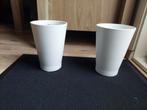 Witte Bloempotten (2 stuks) voor orchidee, Tuin en Terras, Gebruikt, Binnen, Ophalen of Verzenden, Aardewerk