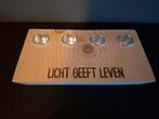Houten Advent Kaarsenhouder - Licht Geeft Leven, Huis en Inrichting, Woonaccessoires | Kandelaars en Kaarsen, Ophalen of Verzenden