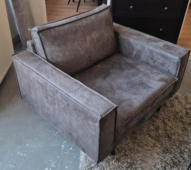 NOUS Living Lexington Loveseat (fauteuil) 94x109x81 cm, Huis en Inrichting, Fauteuils, Gebruikt, Kunststof, Leer, Metaal, 100 tot 125 cm