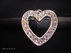Een mooie Zilverkleurige Hart Hanger met Strass steentjes, Verzenden, Overige materialen, Hanger