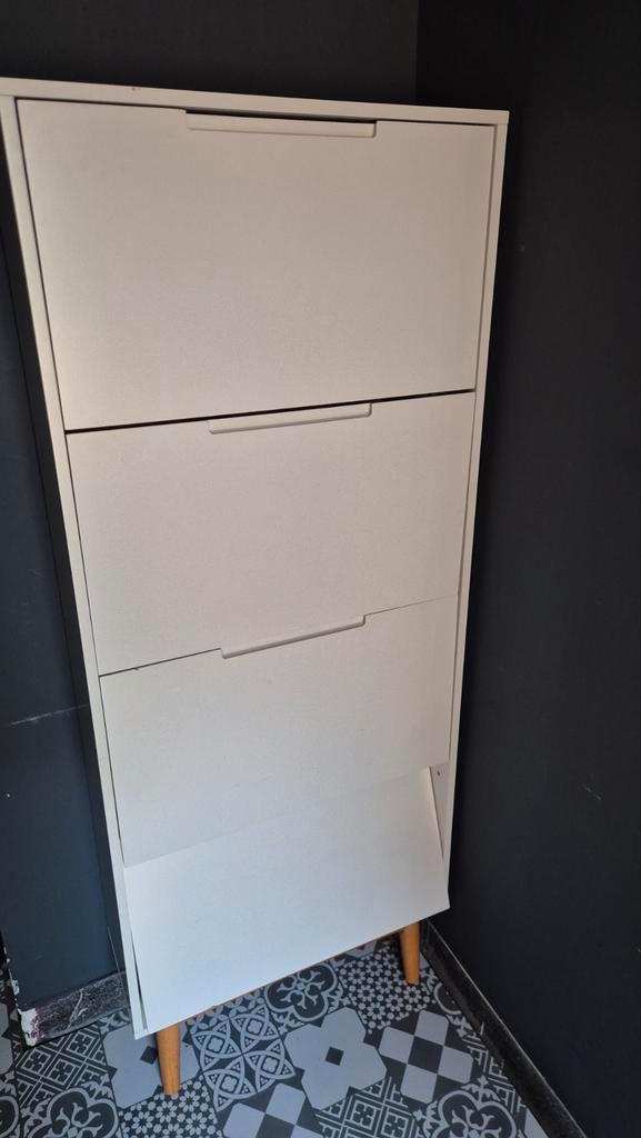 Schoenenkast - Wit - Smal Model schoenen kast, Huis en Inrichting, Kasten | Schoenenkasten, Gebruikt, Ophalen