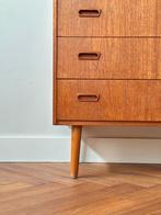 Vintage ladekast teak hout jaren 50/60 Deens Scandinavisch, Huis en Inrichting, Kasten | Ladekasten, Ophalen, Gebruikt, 100 tot 150 cm