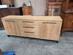 Eiken Dressoir & TV-Meubel Set - Metalen Onderstel, Huis en Inrichting, Kasten | Dressoirs, Ophalen of Verzenden, 25 tot 50 cm