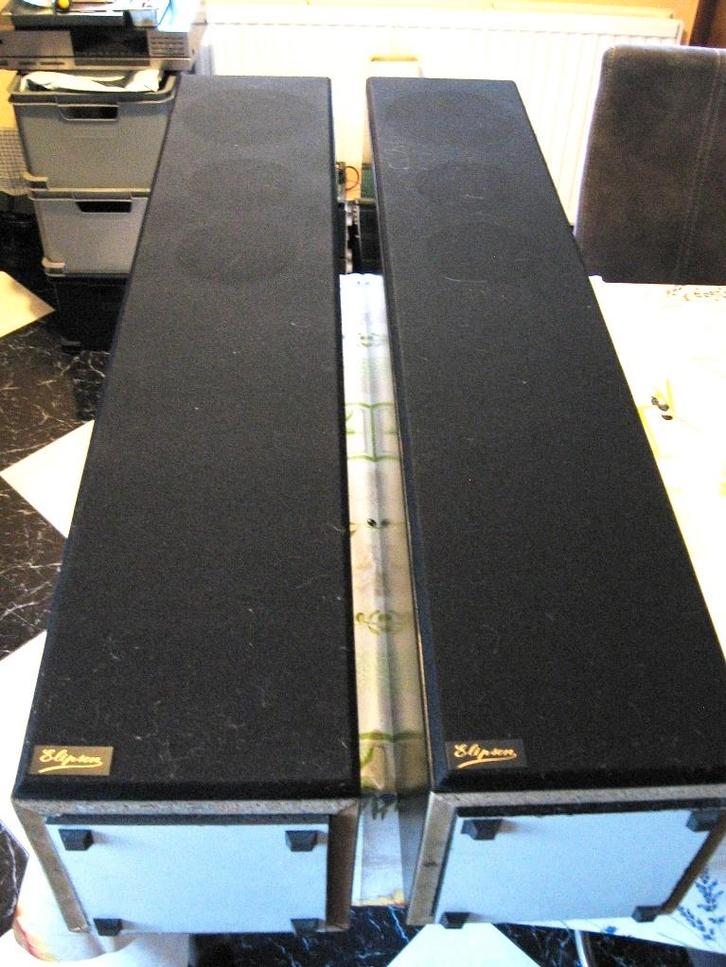 Elipson Colonne Duson luidsprekerset, loop of sloop, Audio, Tv en Foto, Luidsprekers, Gebruikt, Front, Rear of Stereo speakers