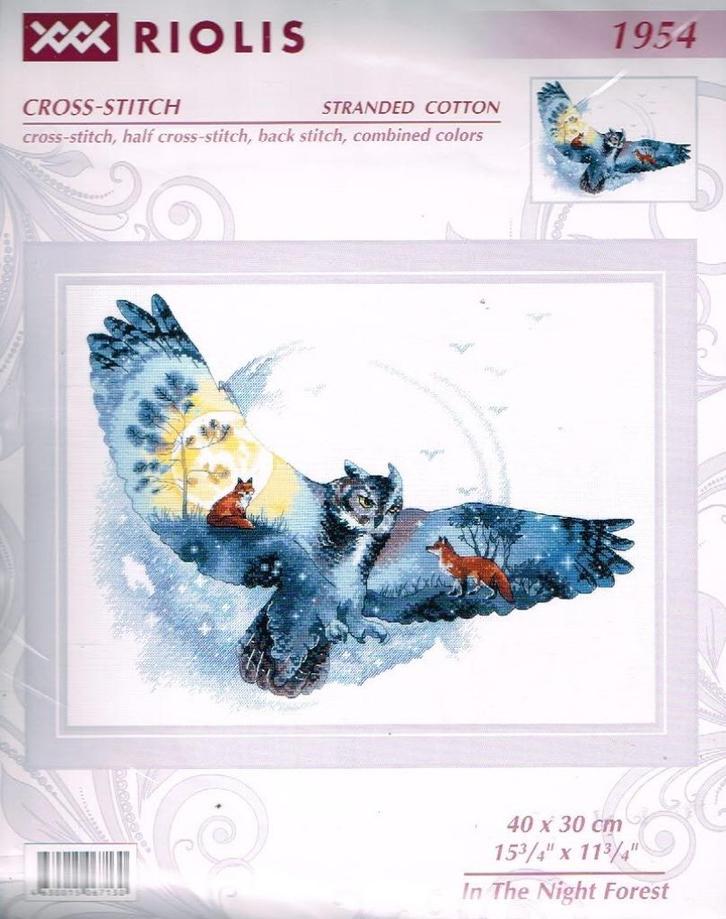 Cado  riolis borduurpakket  in the night forest  1954, Hobby en Vrije tijd, Borduren en Borduurmachines, Nieuw, Borduurpakket