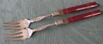 Nr H614: 2 Zilveren vlees- danwel cakevorkjes, Antiek en Kunst, Ophalen of Verzenden