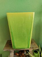 Mooie groene bloempot 28x18 cm, Ophalen, Gebruikt, Rond, Aardewerk
